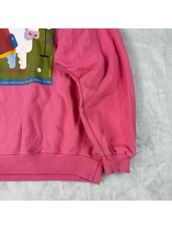 Vintage 1995 Marc Gallant COWS Ice Cream Sweatshirt Adult L Canada Made Pinky - Picture 8 of 9